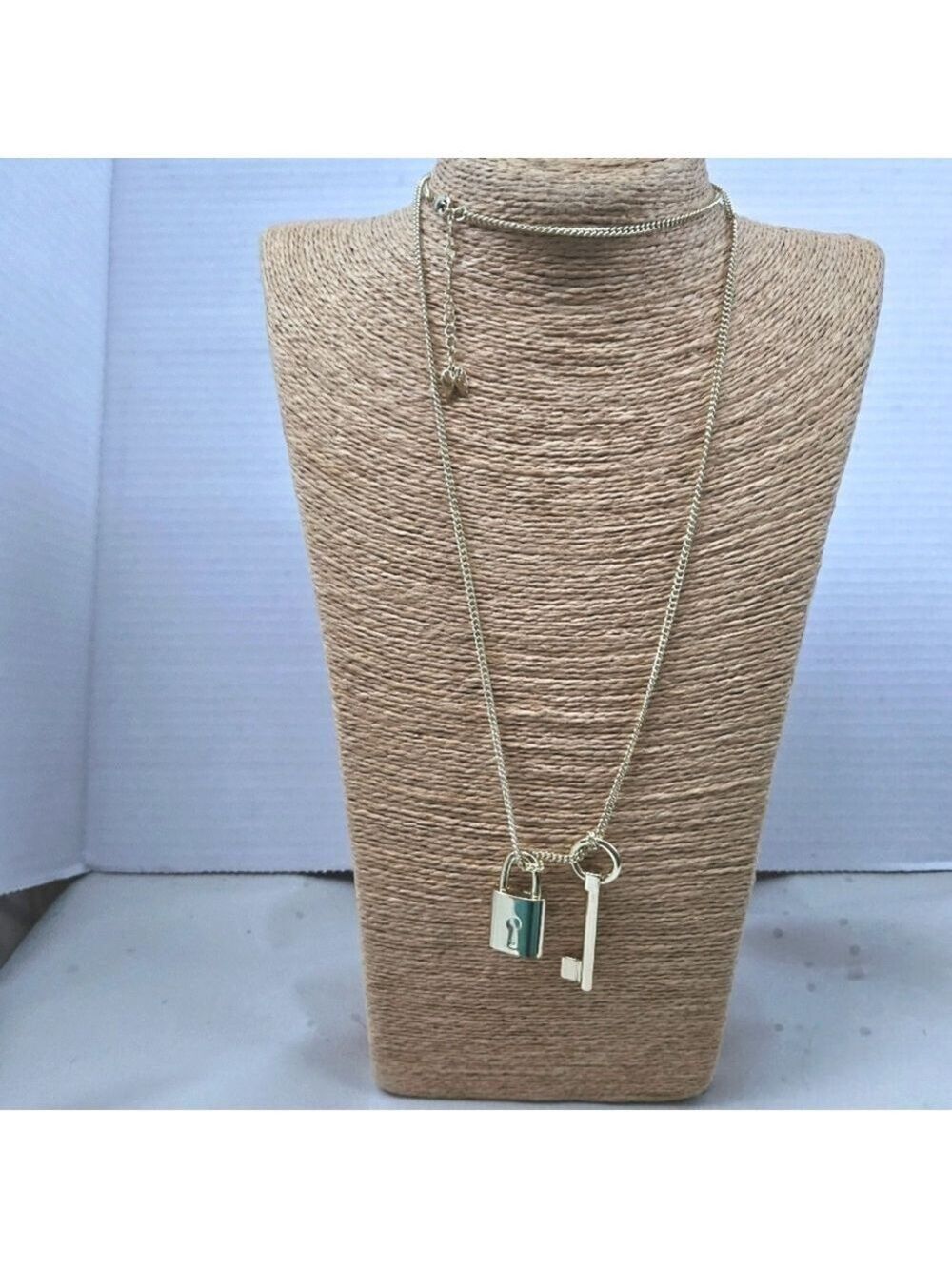 Victoria's Secret Gold-tone Faux Lock & Key Pendant Necklace